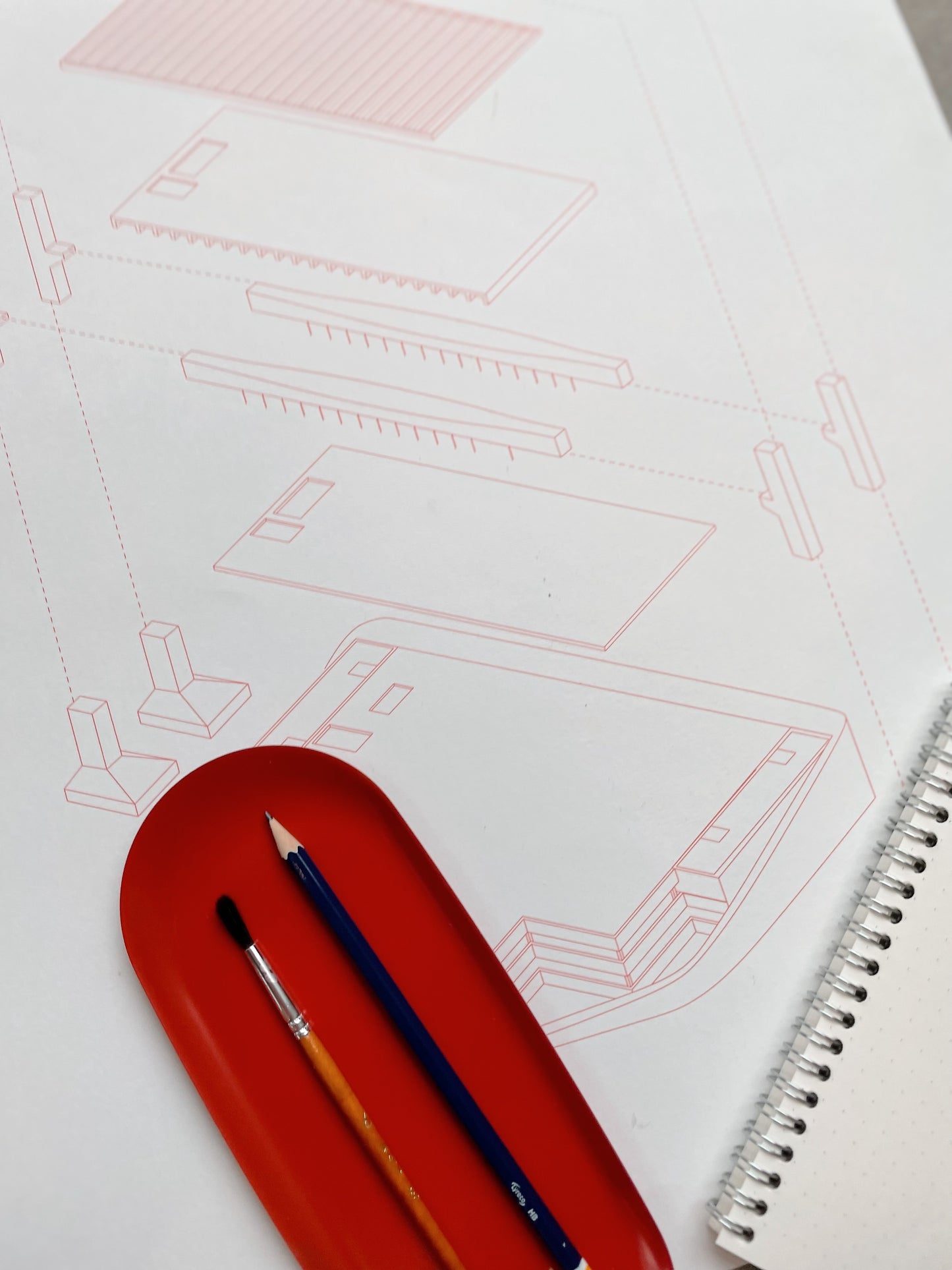 LOLA Desk Tray - Red