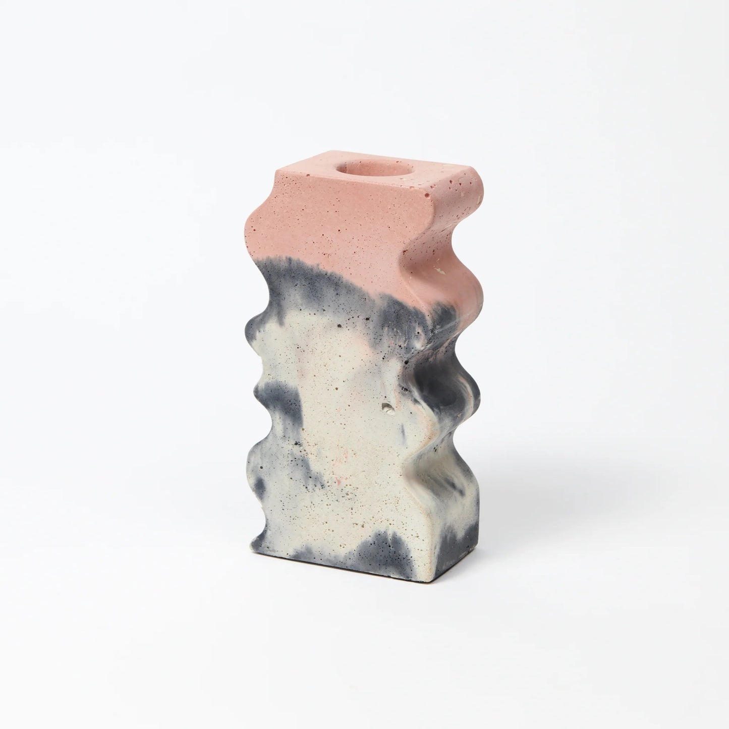 Betonová váza Wiggle - Blush-Charcoal-White