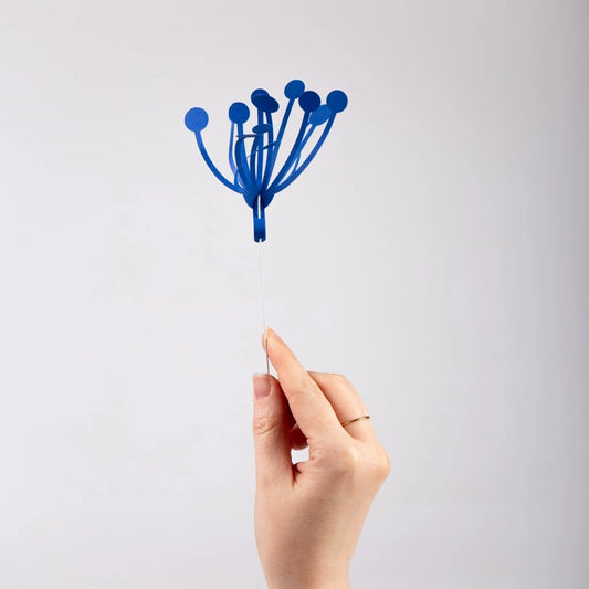 Papírové květiny Vratič – kobaltové