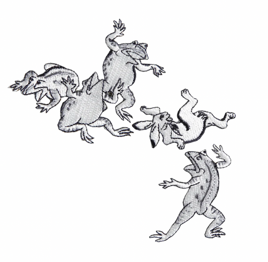 Patch Set Wrestling Frogs and Hare