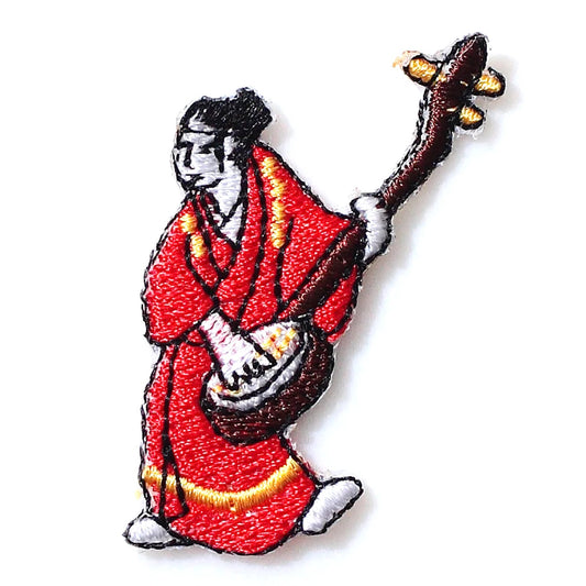 Patch Woman Playing the Shamisen